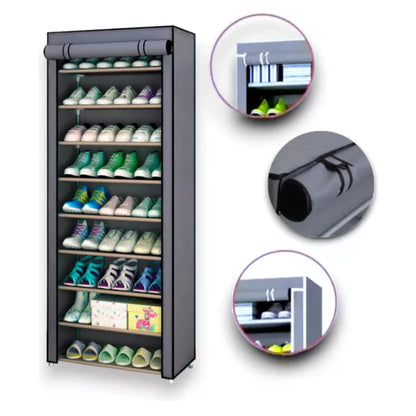 ZAPATERO ORGANIZADOR DE 9 NIVELES CON FORRO